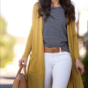 LulaRoe Sarah Cardigan Mustard Yellow